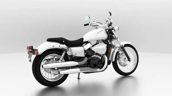 Beyaz arka planda duran motosiklet