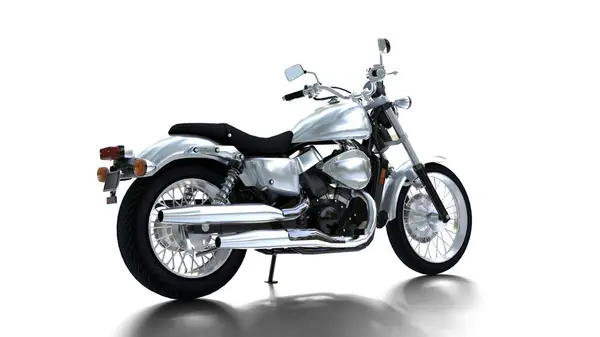 Beyaz arka planda duran motosiklet