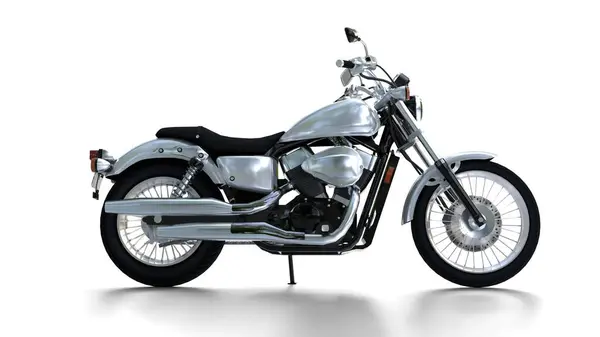 Beyaz arka planda duran motosiklet