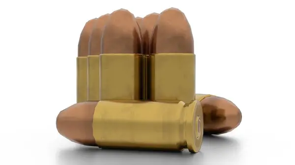 Beyaz arkaplanda 9mm 'lik paketler