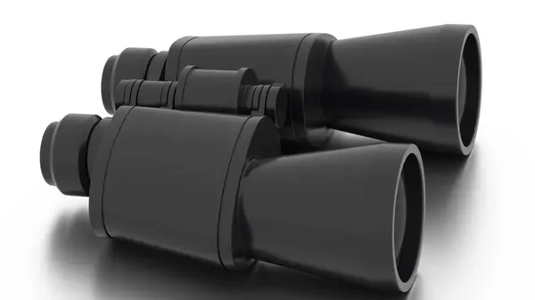 Beyaz arkaplanda dürbünler