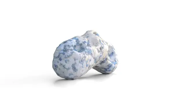 Beyaz arkaplanda mineralleri olan asteroid