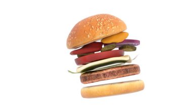 Hamburger ve soğuk içecek animasyonu