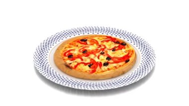 Kızarmış soğanlı pizza.