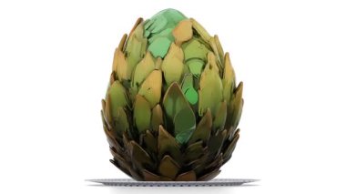 Tabakta yeşil ejderha yumurtası