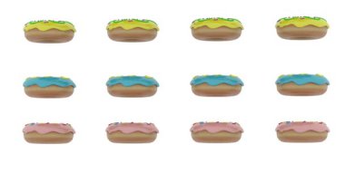 Çörek kuyruğu beyaz arkaplana düşer