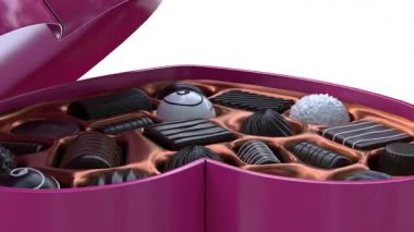 Kutuda farklı tipte çikolata.