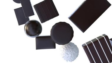 Çikolata kırmızı hediye kutusuna düşüyor.