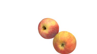 elma meyvesi beyaz arkaplana düşer