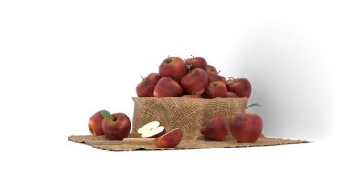 Elma plastik sepette bıçakla