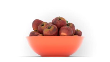 Plastik sepetteki elma