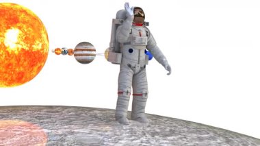 Ay 'da güneşli bir astronot