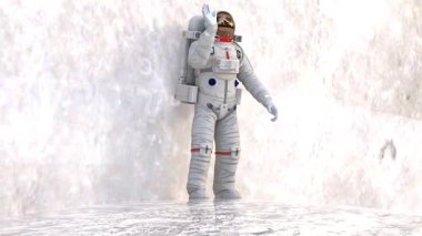 Ay 'da uzay giysili astronot