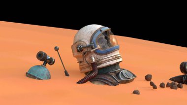 Mars gezegenindeki astronot kalıntıları.