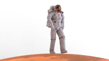 Mars 'ta yürüyen astronot
