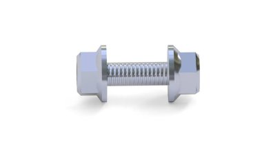 beyaz arkaplanda cıvata ve ceviz