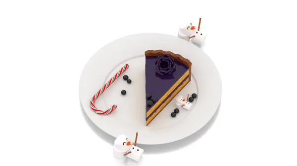 Çukulatalı pasta ve kardan adam.