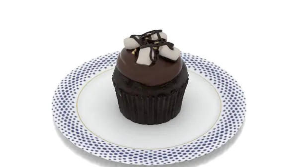 Kek pintado beyaz arka planda tabak