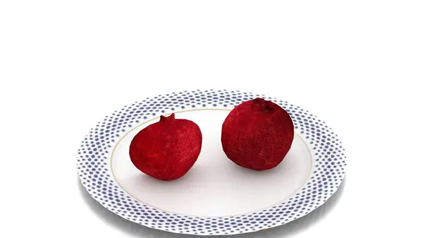 Bir tabakta nar kes.