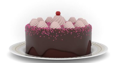 Çift katlı çikolatalı pasta.