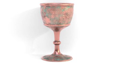 Beyaz zemin üzerine Altın Kupa