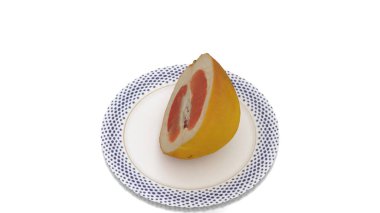 Beyaz arkaplanda greyfurt