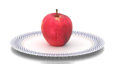 Tabakta gerçekçi bir elma