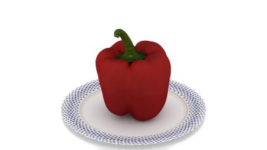 beyaz arkaplanda kırmızı biber