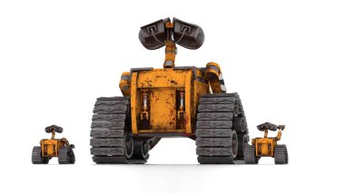 Beyaz arka planda yalnız robot