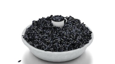 Beyaz arkaplanda ayçiçeği tohumları