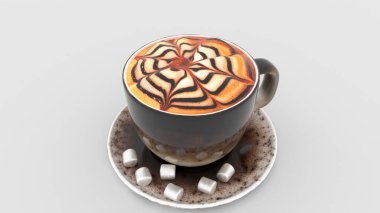 Marşmelovlu iki fincan kahve.