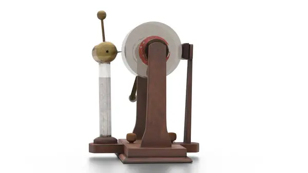 Beyaz arkaplanda elektrostatik davul makinesi