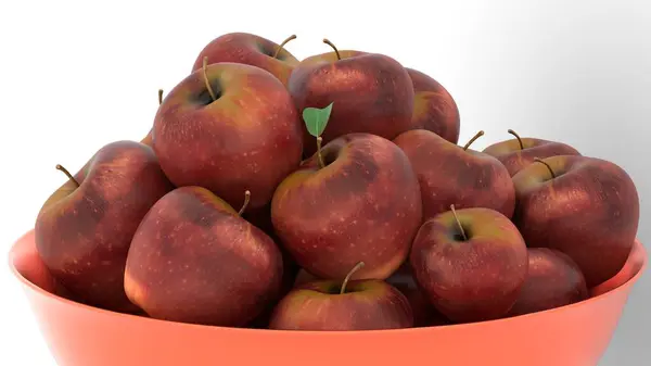 Elma plastik sepete dağılmış.