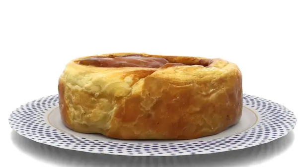 Beyaz arka planda hamur tatlısı