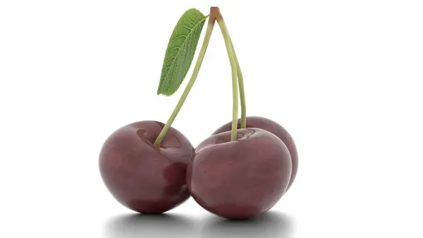 Beyaz arkaplanda kırmızı kiraz