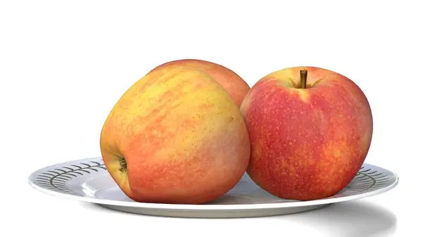 Beyaz arkaplanda kırmızı taze elma