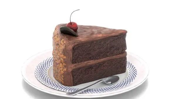 Beyaz zemin üzerine pasta dilimi