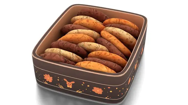 Beyaz arkaplanda biçimlendirilmiş kurabiyeler