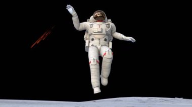 Astronot Ay 'da yüzüyor yerçekimi