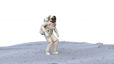 Astronot Ay yüzeyine sıçradı