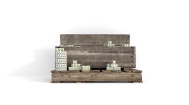 para sandığı beyaz arkaplanda