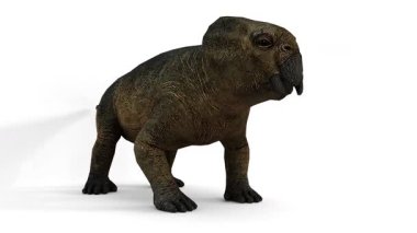 Beyaz arkaplanda lystrosaurus animasyonu