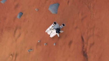 Uzay gemisi kaza yaptı ve yürüyen astronot