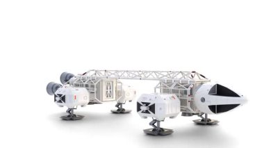 Beyaz arkaplanda uzay taşımacılığı