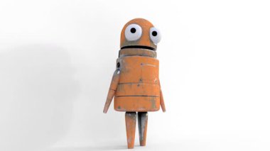 sevimli sarı robot animasyonu