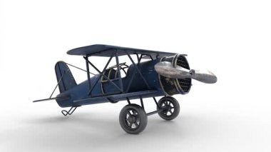uçak vintage oyuncak 3d animasyonu