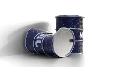 Beyaz arka plan üzerinde petrol varil