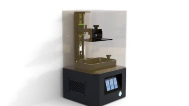 Beyaz arkaplanda 3d yazıcı makinesi