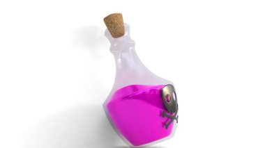 Beyaz arkaplanda zehir iksiri