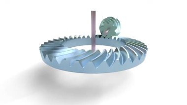 Beyaz arkaplanda hipoid dişli